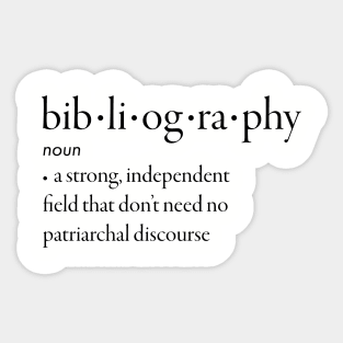 Bibliography Definition Sticker